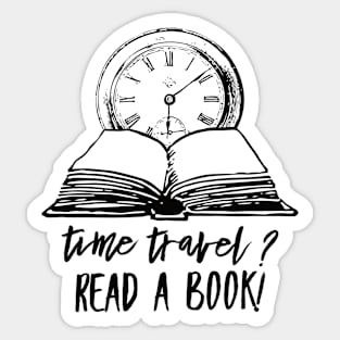 Time Travel Read A Book Sticker